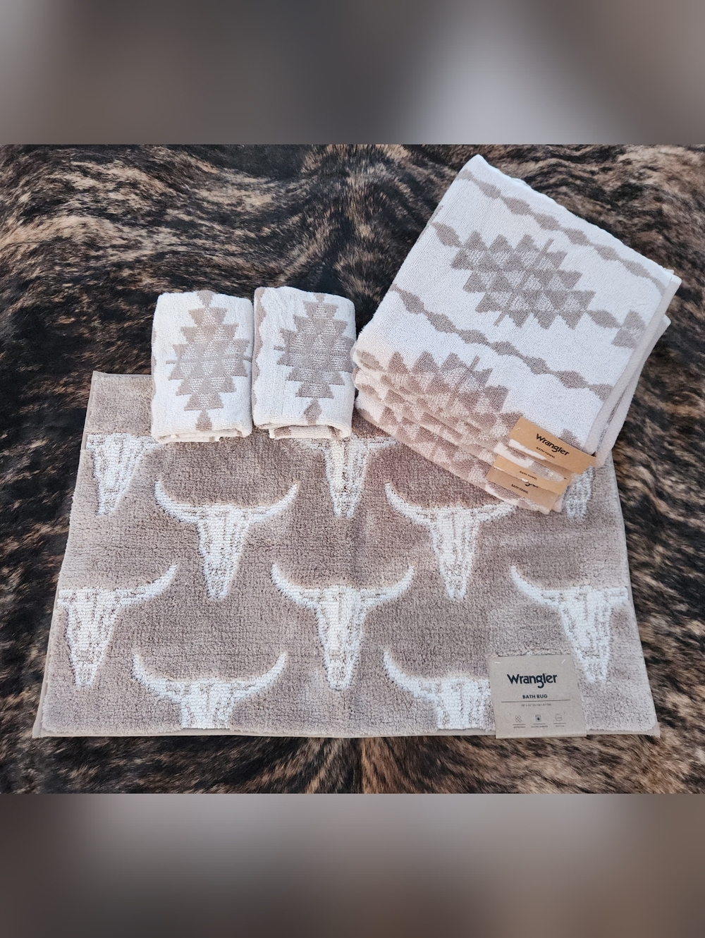 Wrangler Southwestern Steer Head Bath Towel Set